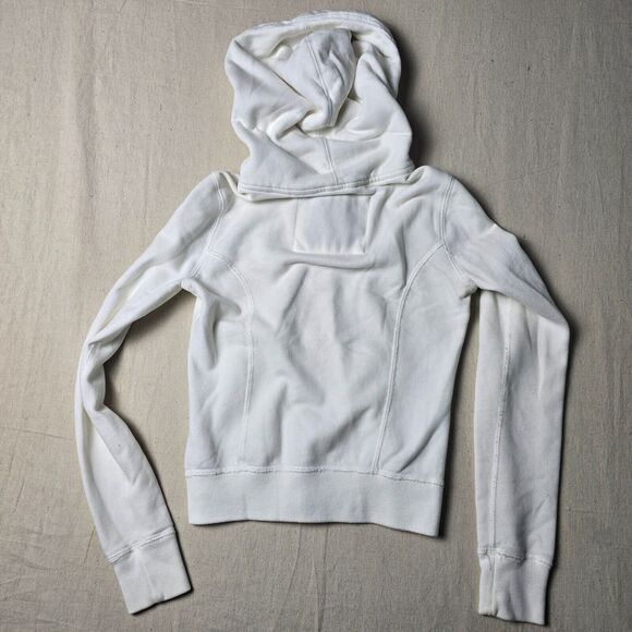 VTG 90s Y2K Abercrombie & Fitch Hoodie Sweatshirt XS Chenille Letters Spell OutA - Picture 2 of 16